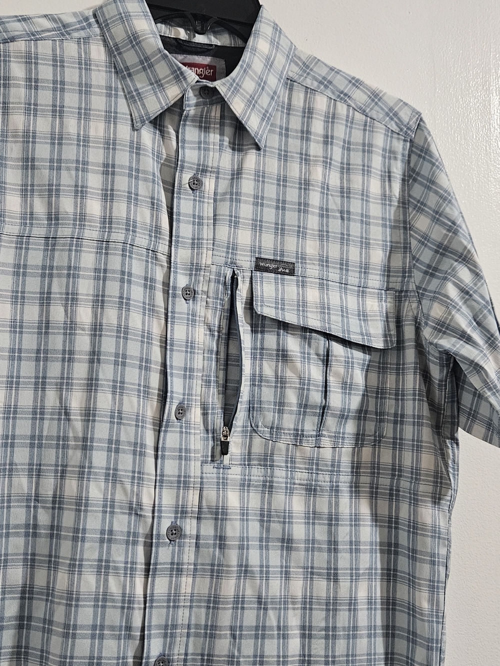 Wrangler Men's Plaid Button-Down Shirt/Short Sleeve/Outdoor/Regular Fit/Size S - Picture 4 of 14